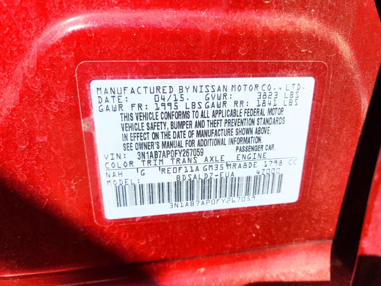 2015 Nissan Sentra VIN 3N1AB7AP0FY267059 photo 12