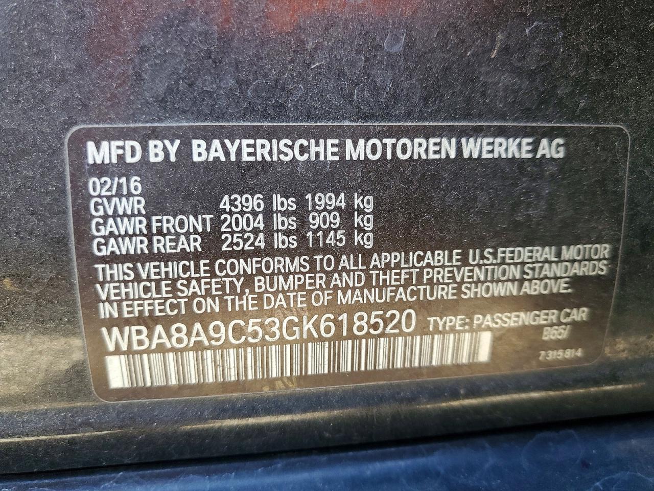 2016 BMW 3 series VIN WBA8A9C53GK618520 photo 12