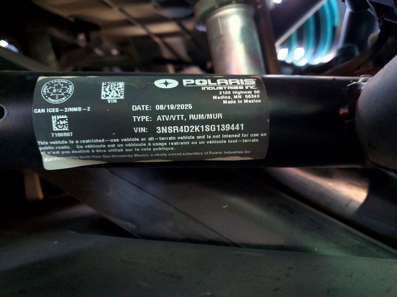 2025 Polaris Rzr VIN 3NSR4D2K1SG139441 photo 10