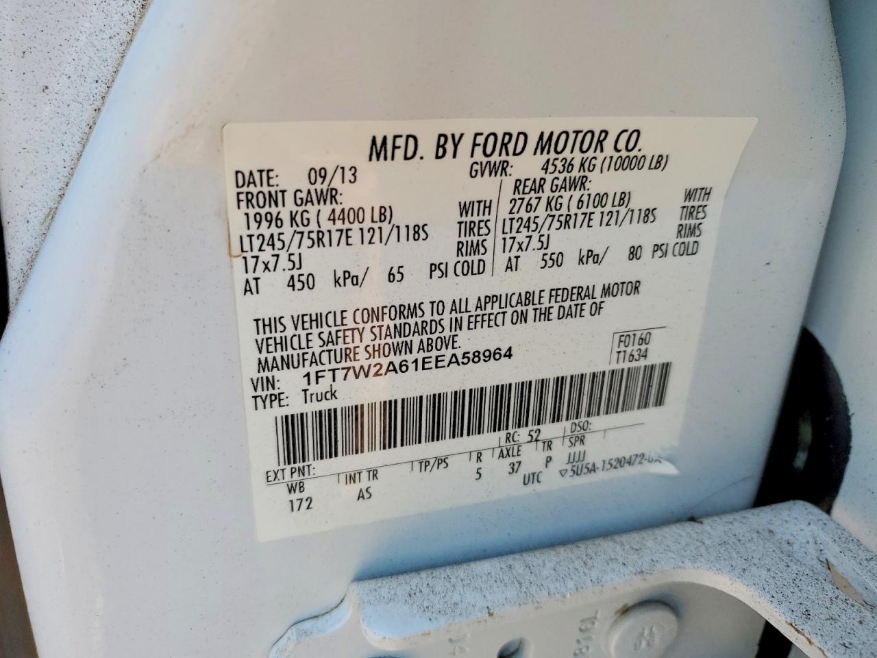 2014 Ford F250 VIN 1FT7W2A61EEA58964 photo 12