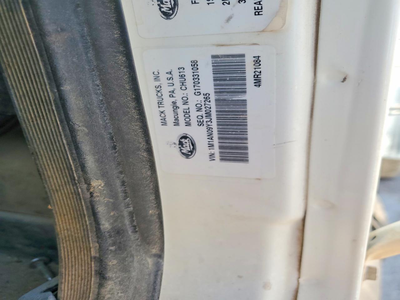 2018 MACK All models VIN 1M1AN09Y3JM027265 photo 10