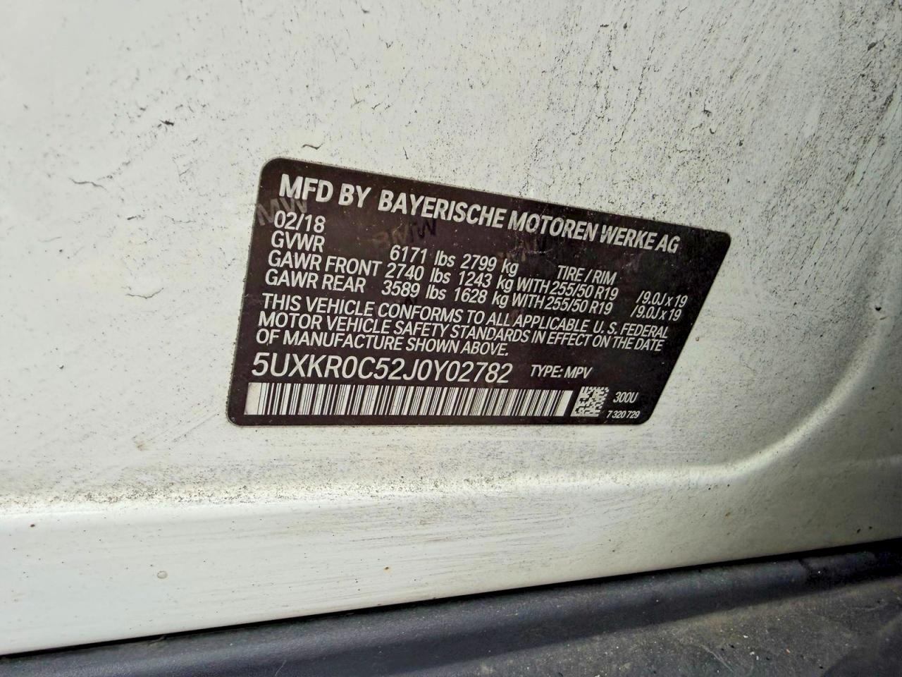 2018 BMW X5 VIN 5UXKR0C52J0Y02782 photo 10