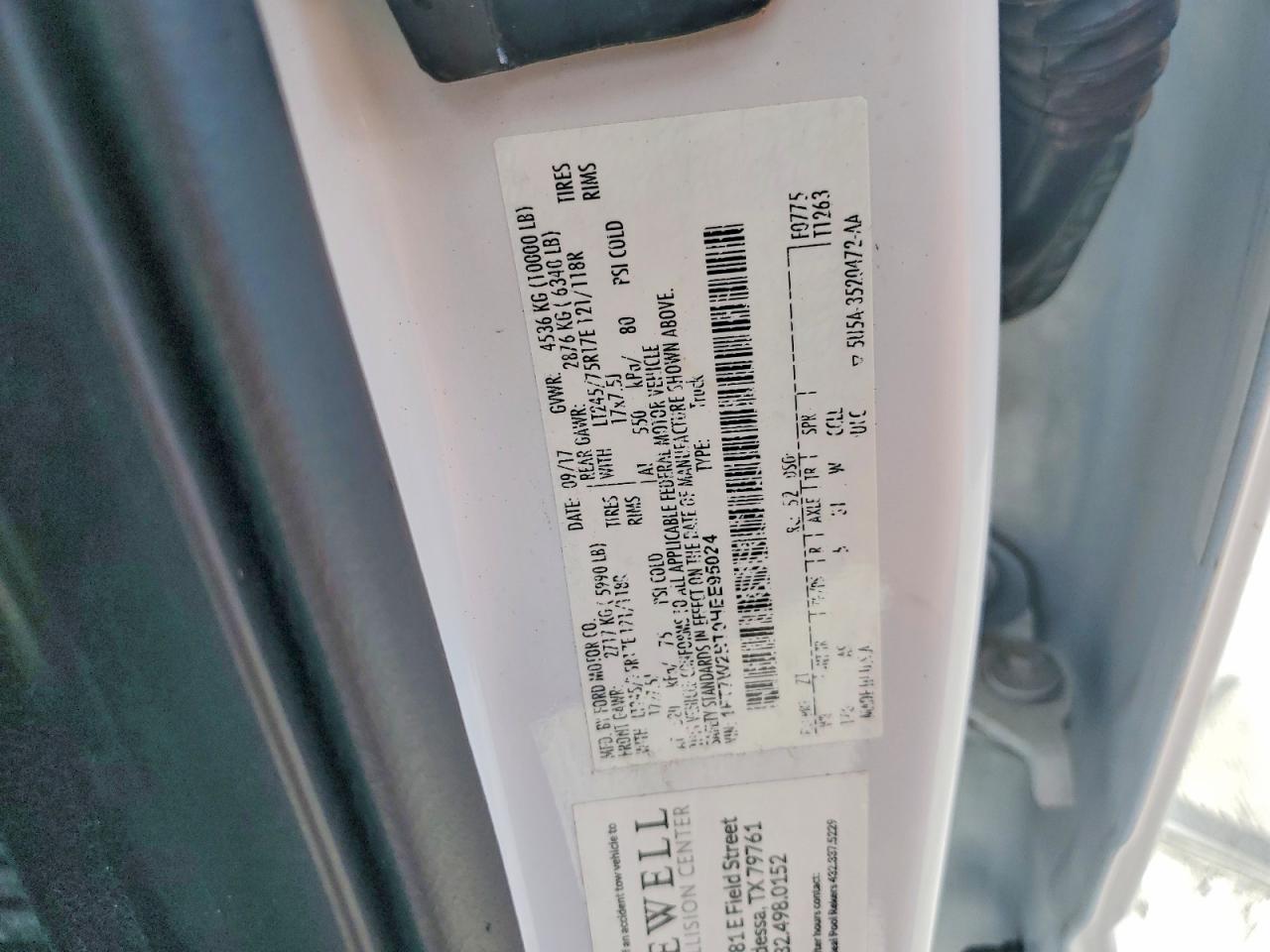 2017 FORD F250 VIN 1FT7W2BT0HEE95024 photo 12
