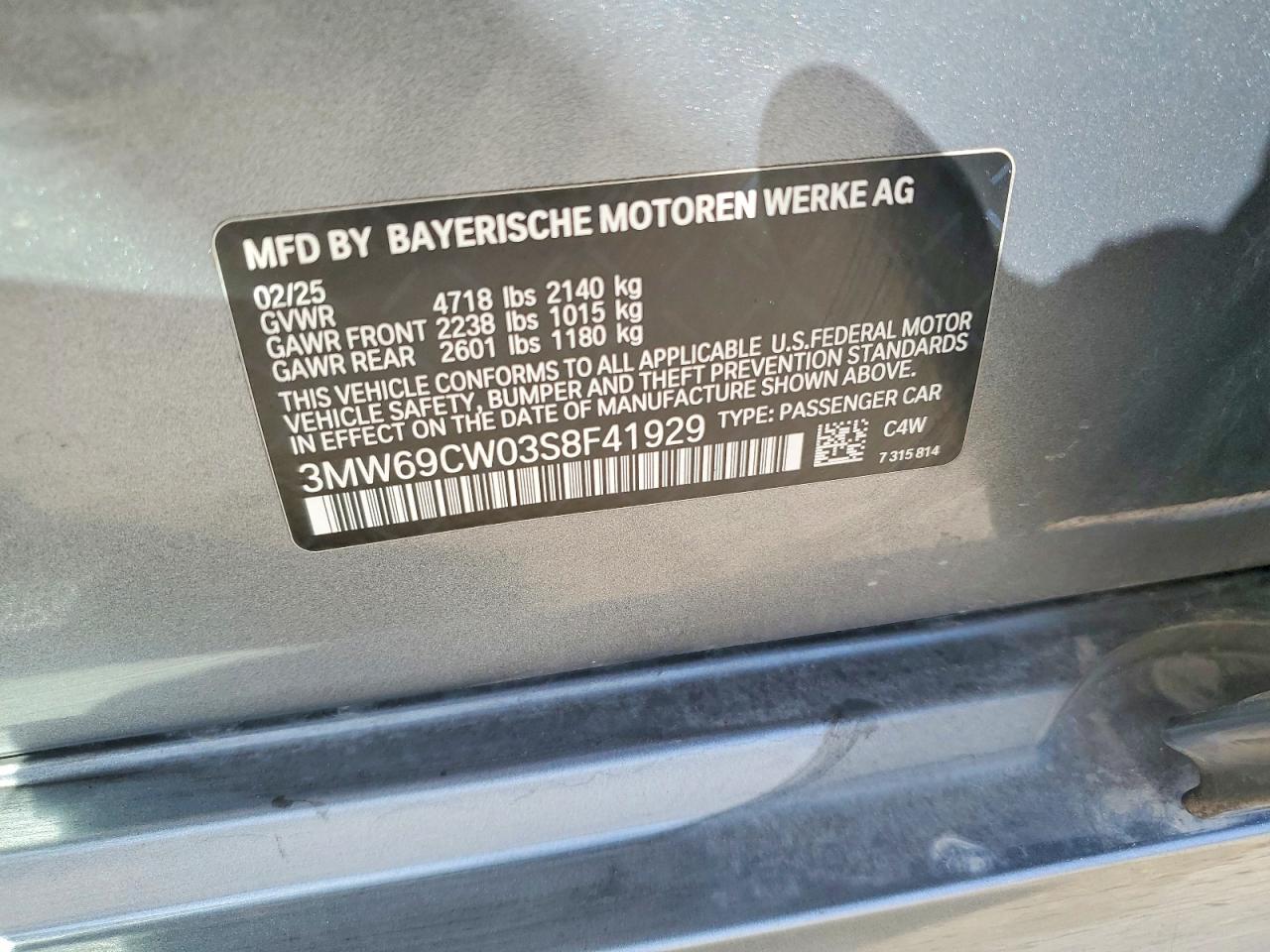 2025 BMW 3 series VIN 3MW69CW03S8F41929 photo 12
