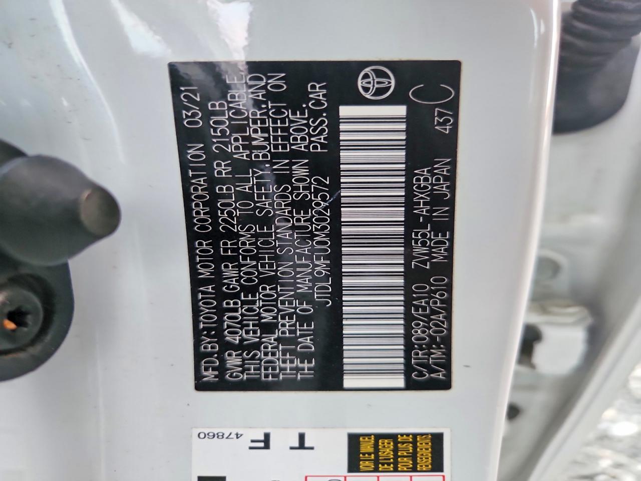 2021 Toyota Prius VIN JTDL9MFU0M3029572 photo 12