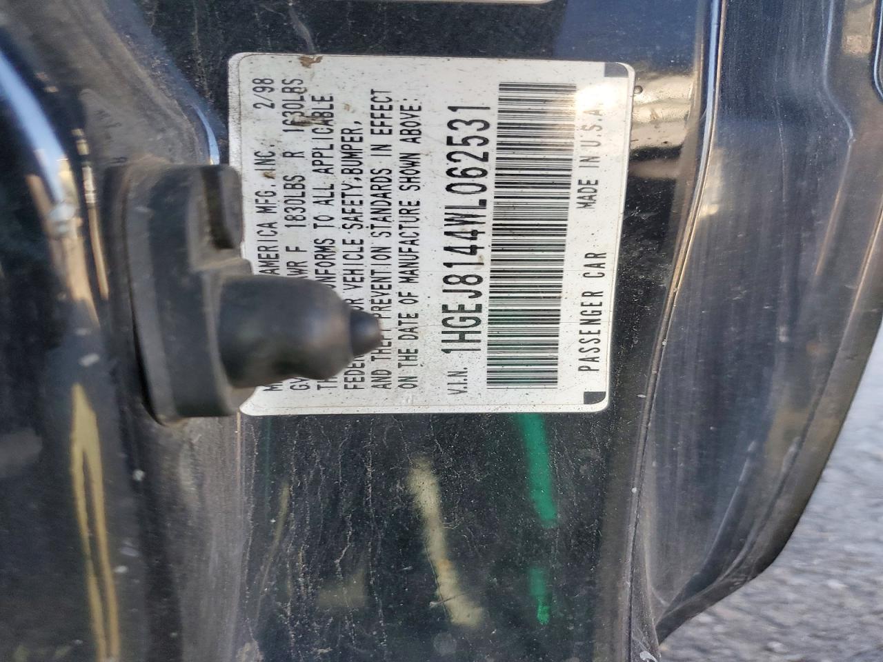 1998 Honda Civic VIN 1HGEJ8144WL062531 photo 12