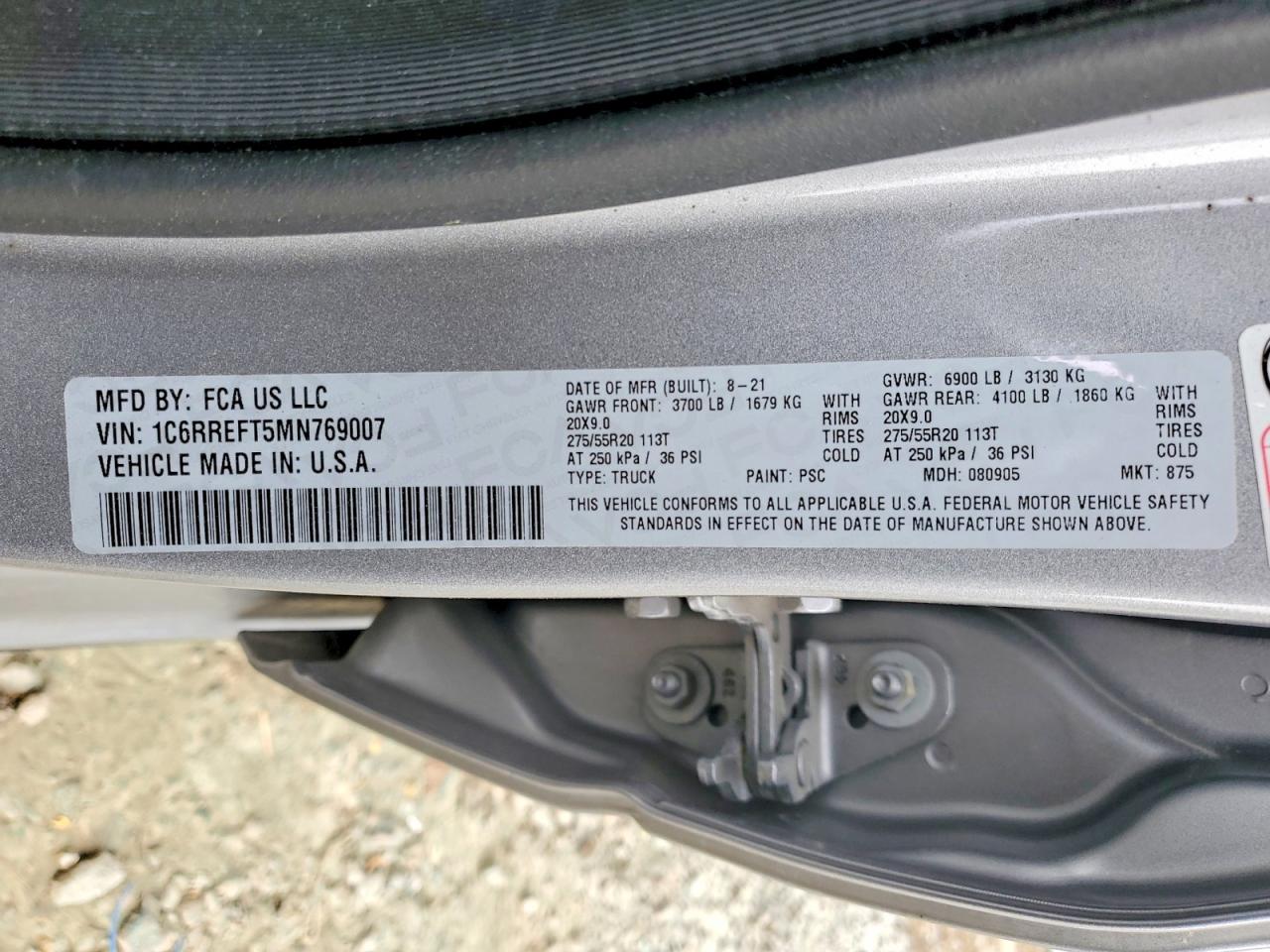 2021 Ram All models VIN 1C6RREFT5MN769007 photo 12