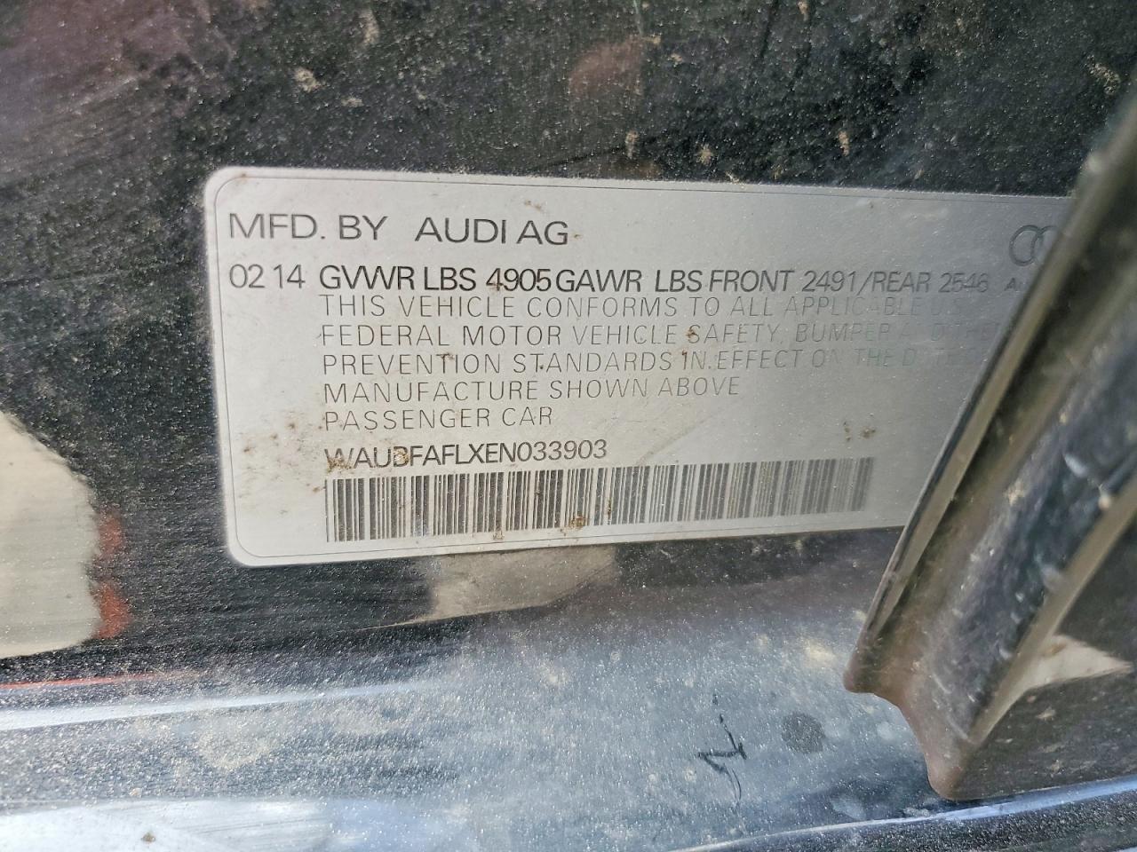 2014 Audi A4 VIN WAUBFAFLXEN033903 photo 12