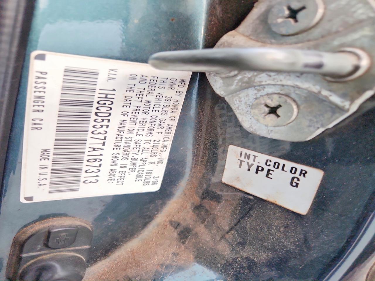 1996 Honda Accord VIN 1HGCD5537TA167313 photo 12