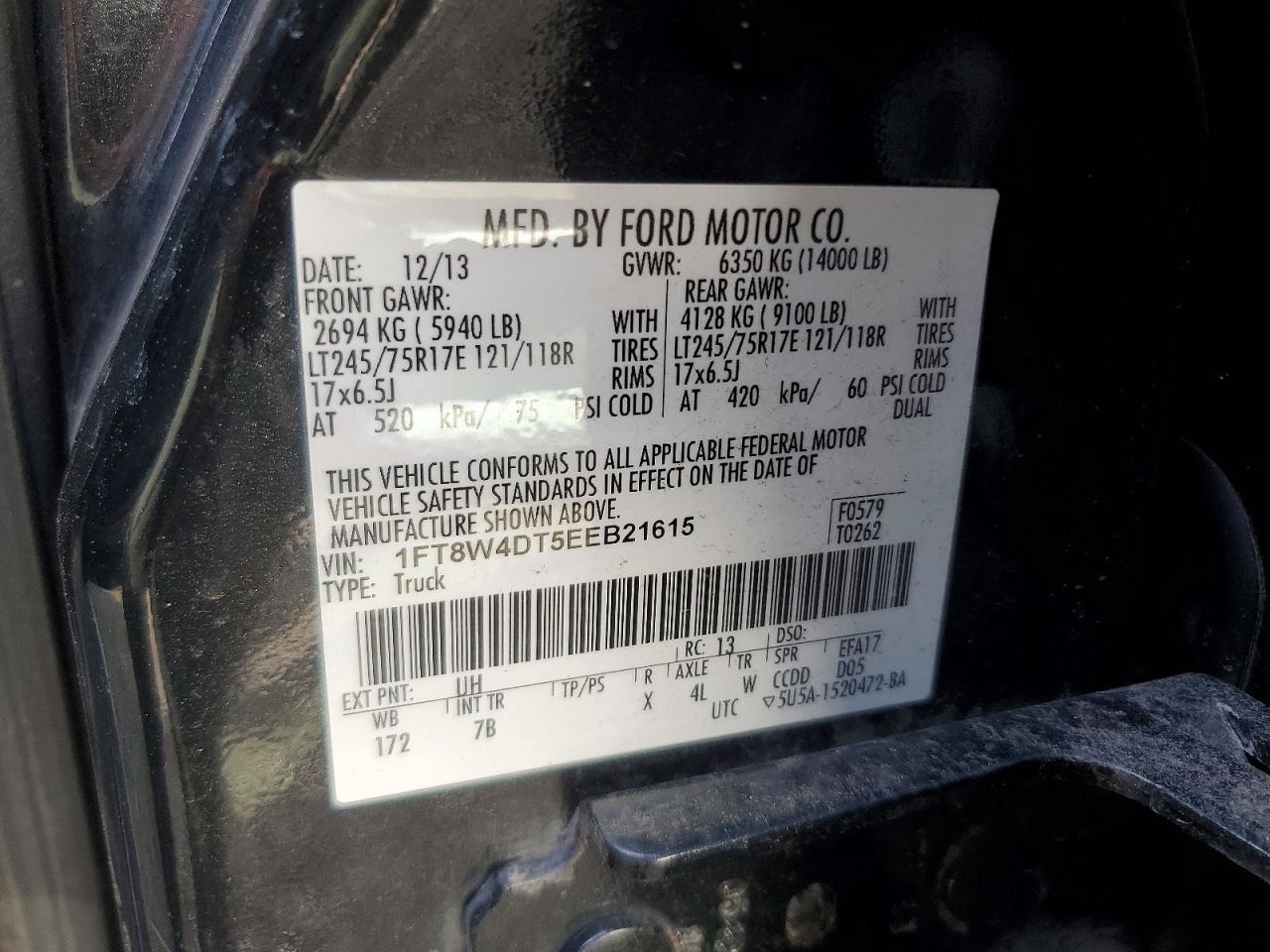 2014 Ford F450 VIN 1FT8W4DT5EEB21615 photo 12