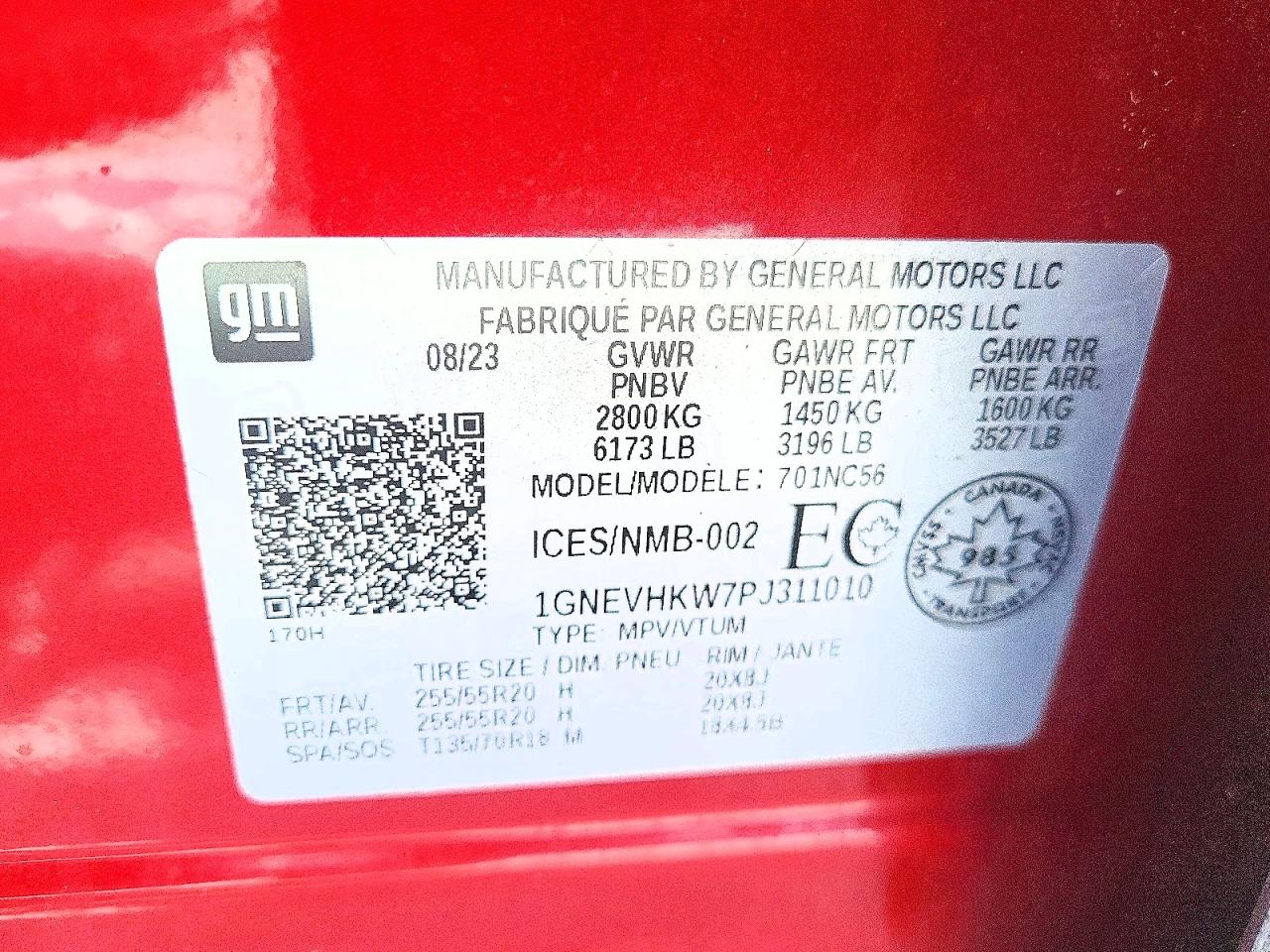 2023 Chev Traverse VIN 1GNEVHKW7PJ311010 photo 12