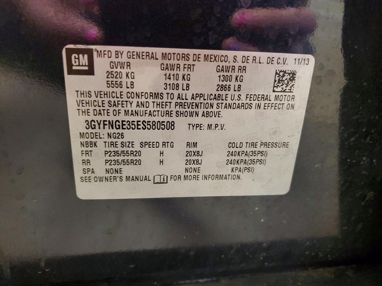 2014 Cadillac Srx VIN 3GYFNGE35ES580508 photo 12