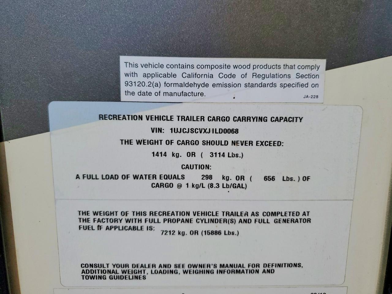 2018 JAYCO Jayco VIN 1UJCJSCVXJ1LD0068 photo 8