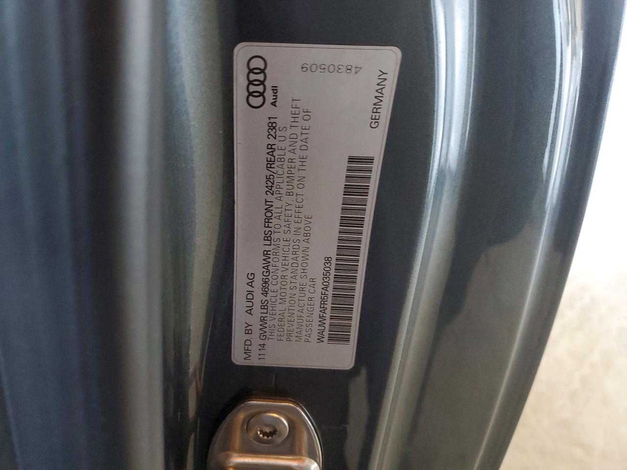 2015 Audi A5 VIN WAUWFAFR5FA035038 photo 12