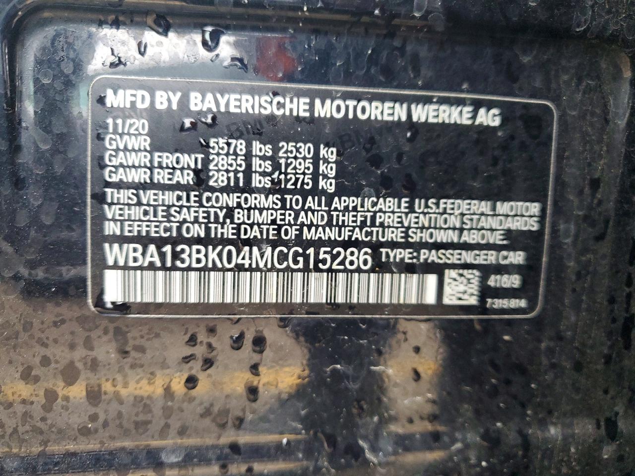 2021 BMW M5 VIN WBA13BK04MCG15286 photo 12