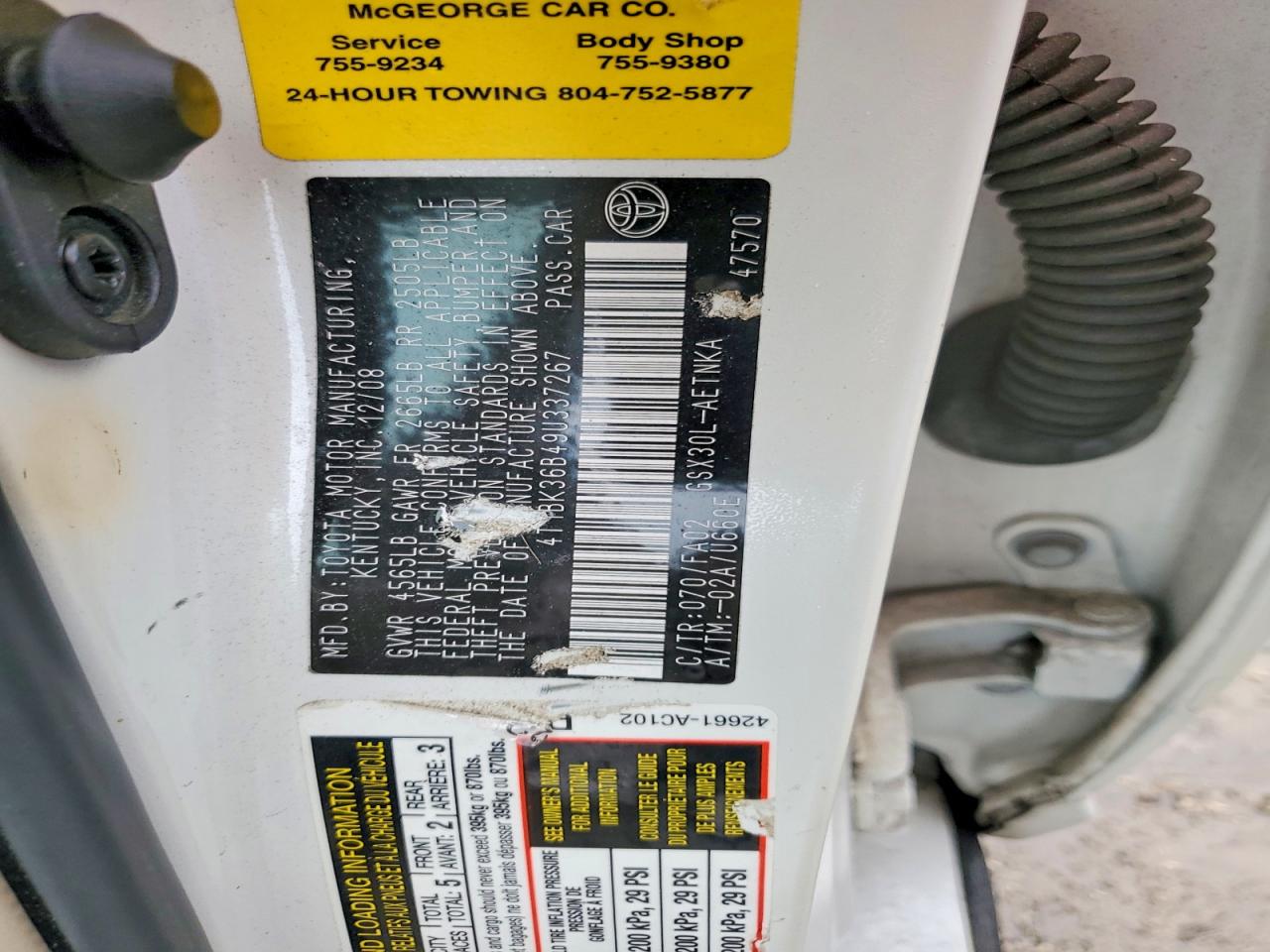 2009 Toyota Avalon VIN 4T1BK36B49U337267 photo 12