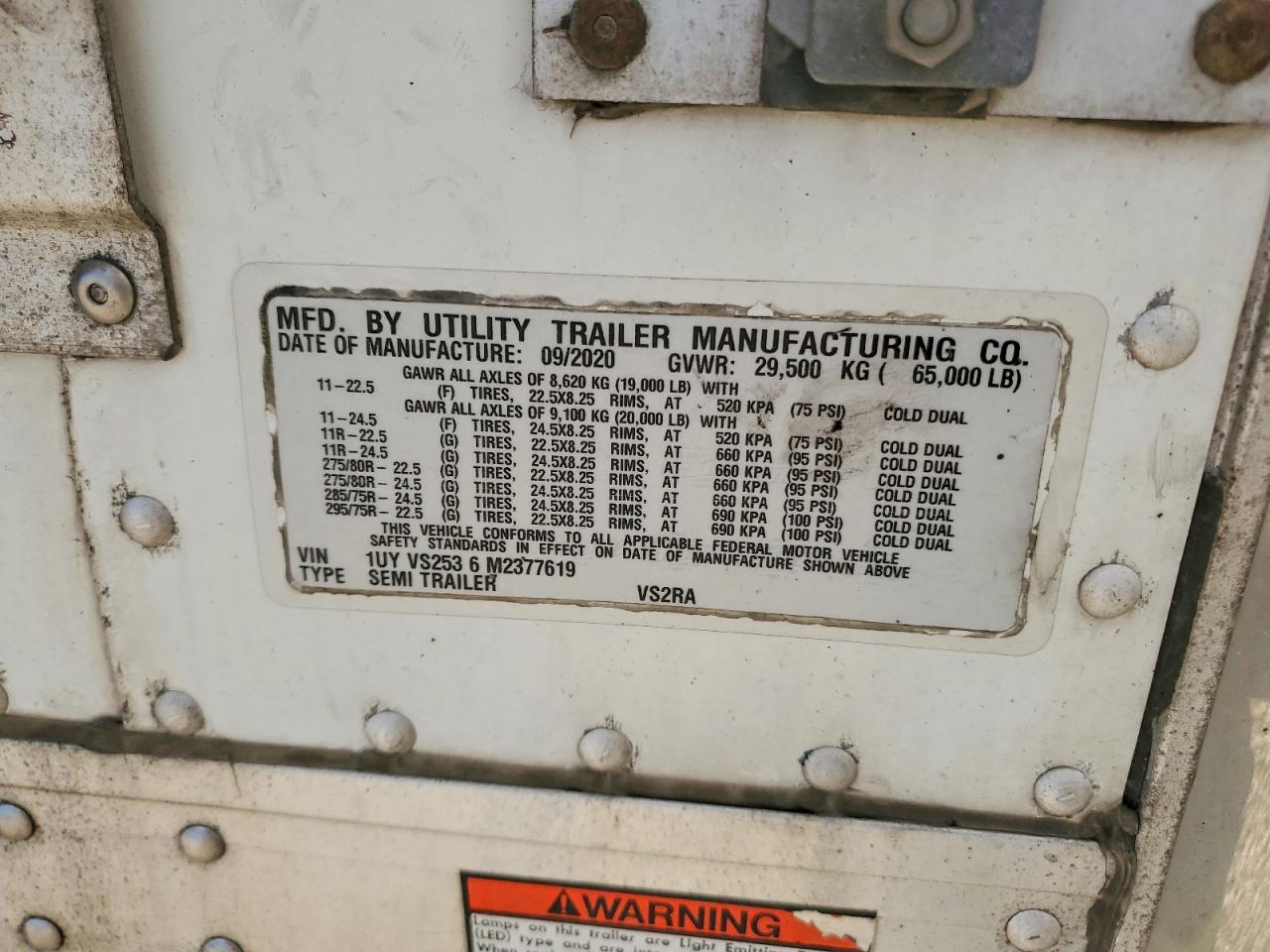 2021 UTILITY All models VIN 1UYVS2536M2377619 photo 10