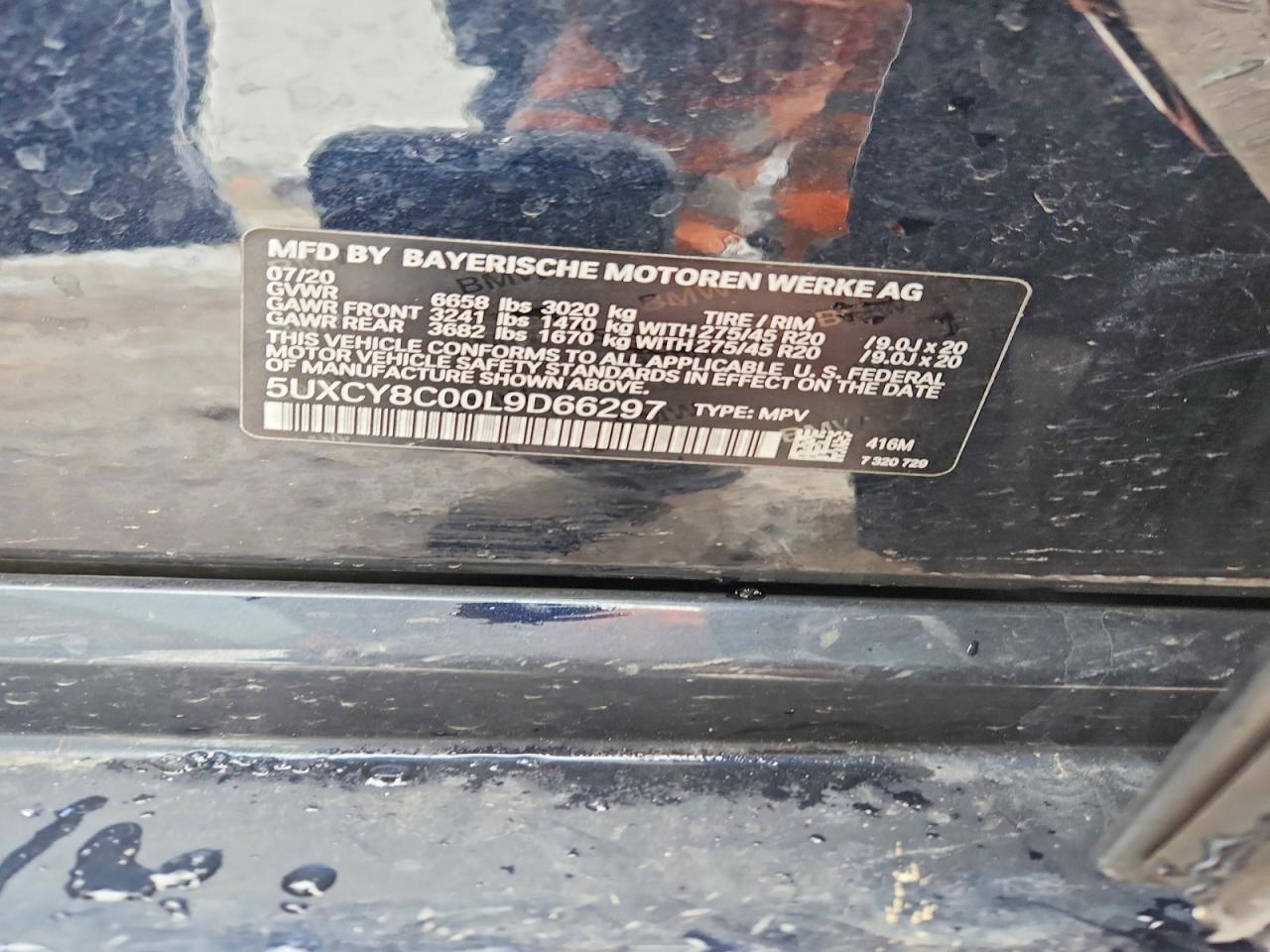 2020 BMW X6 VIN 5UXCY8C00L9D66297 photo 12