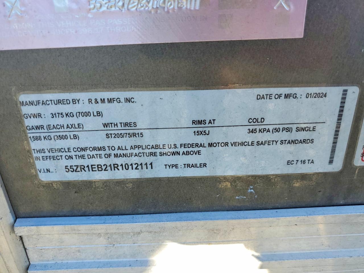 2024 R Trailer VIN 55ZR1EB21R1012111 photo 10