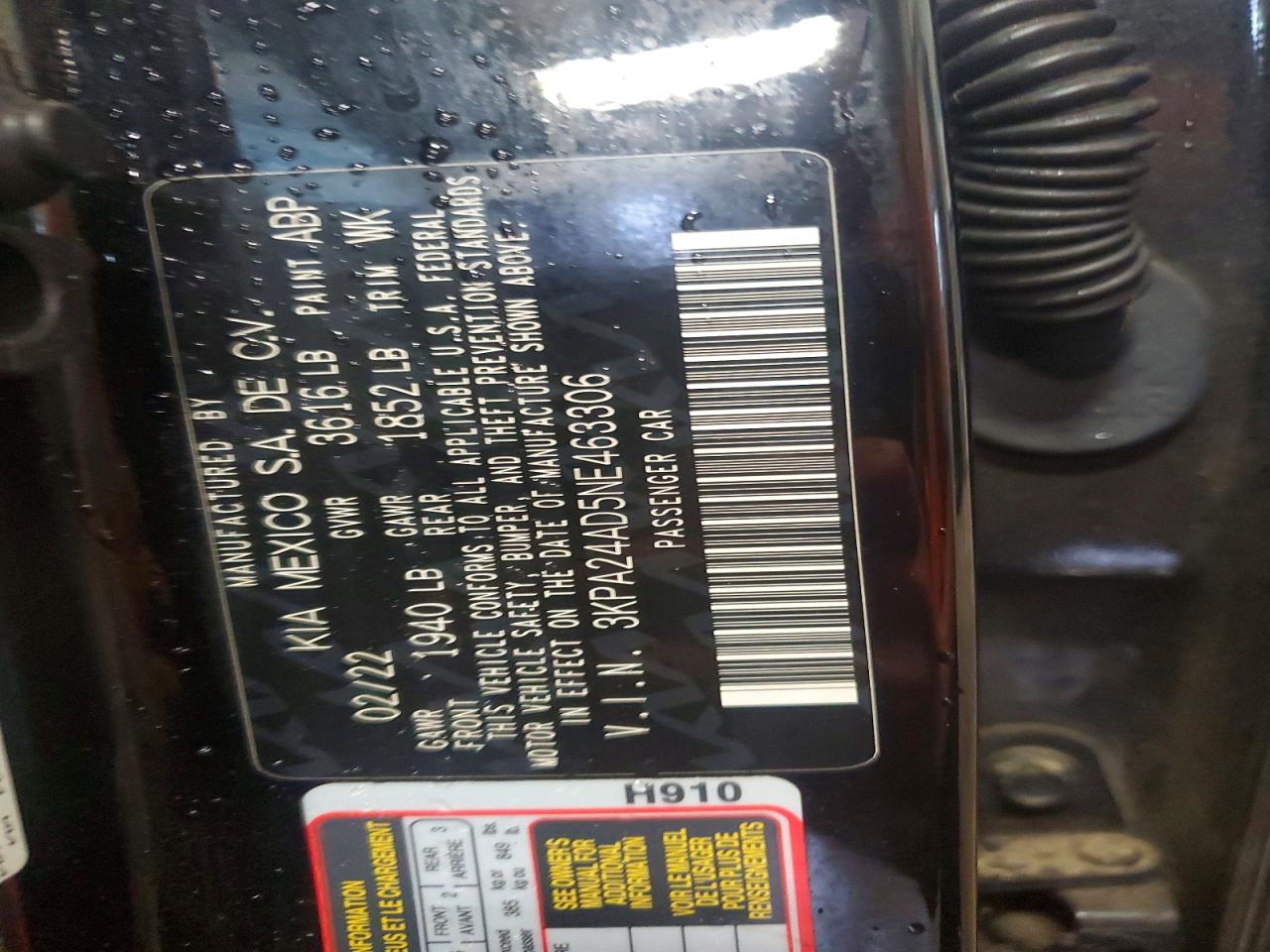 2022 Kia Rio VIN 3KPA24AD5NE463306 photo 12