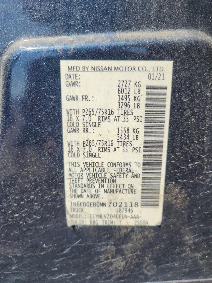 2021 Nissan Frontier VIN 1N6ED0EB0MN702118 photo 12