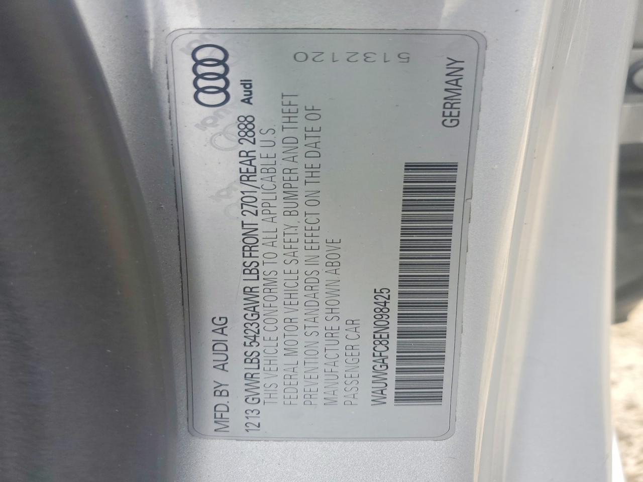 2014 AUDI A7 VIN WAUWGAFC8EN098425 photo 12