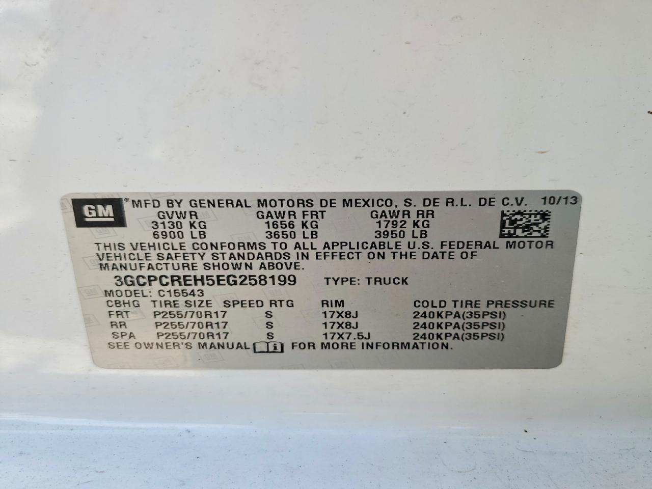 2014 Chevrolet All models VIN 3GCPCREH5EG258199 photo 12