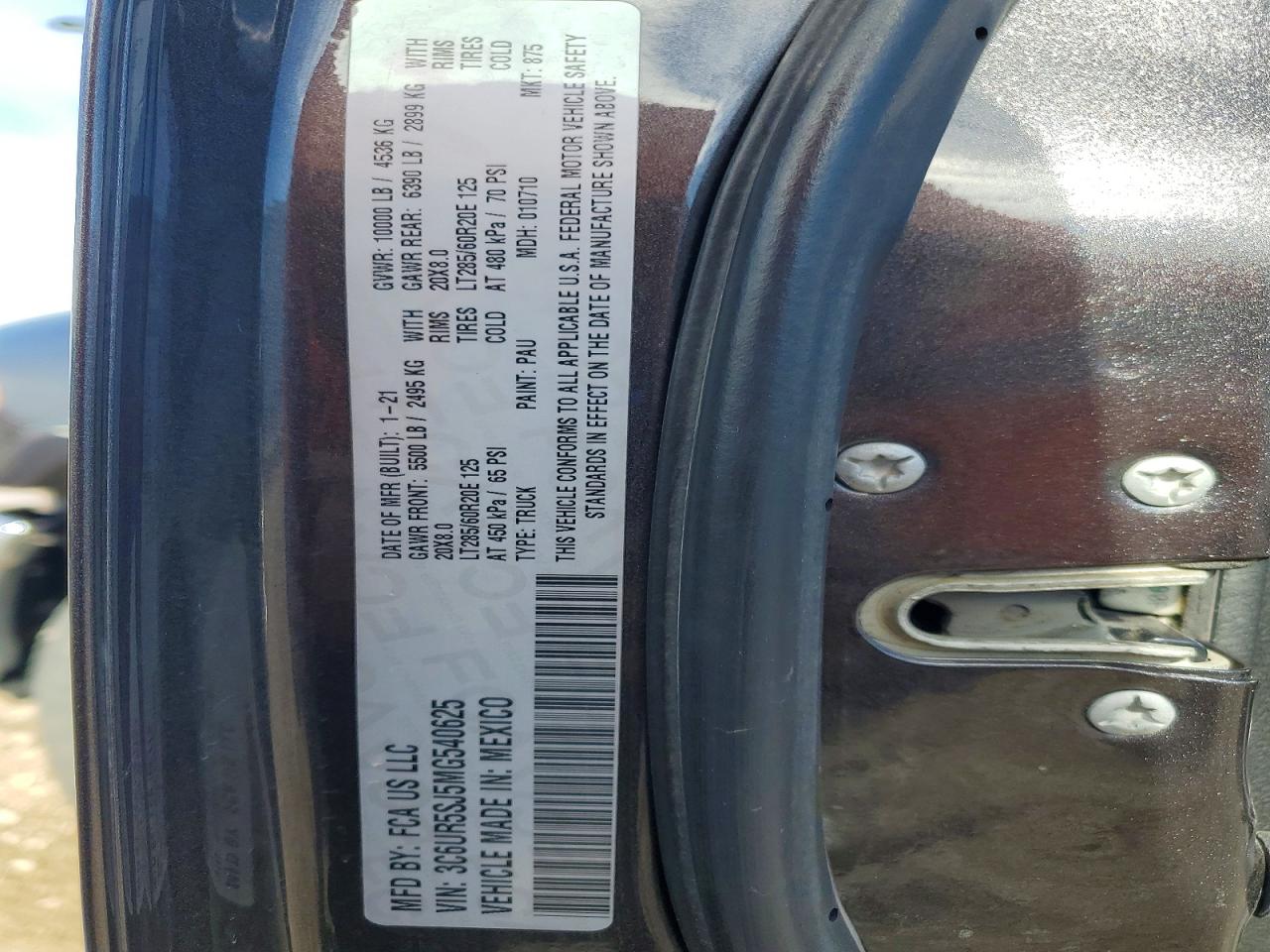 2021 Ram 2500 VIN 3C6UR5SJ5MG540625 photo 12
