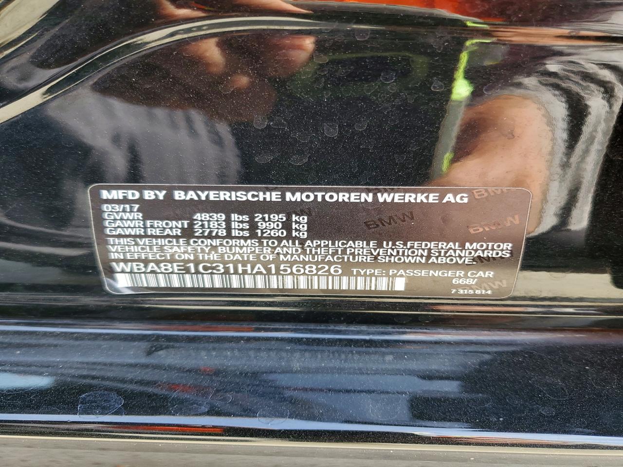 2017 BMW 3 series VIN WBA8E1C31HA156826 photo 12