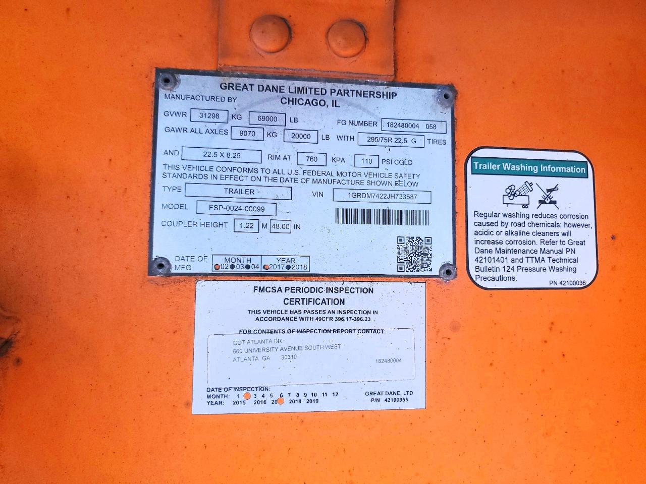2018 GREAT Trailer VIN 1GRDM7422JH733587 photo 10