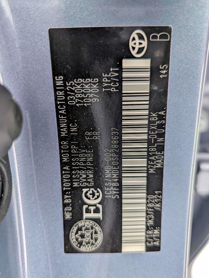 2025 Toyota Corolla VIN 5YFB4MDE0SP288637 photo 12