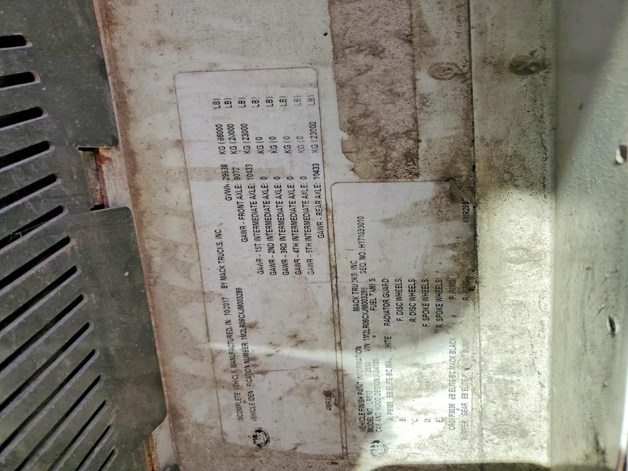 2018 MACK Unknown VIN 1M2LR06CXJM003286 photo 10