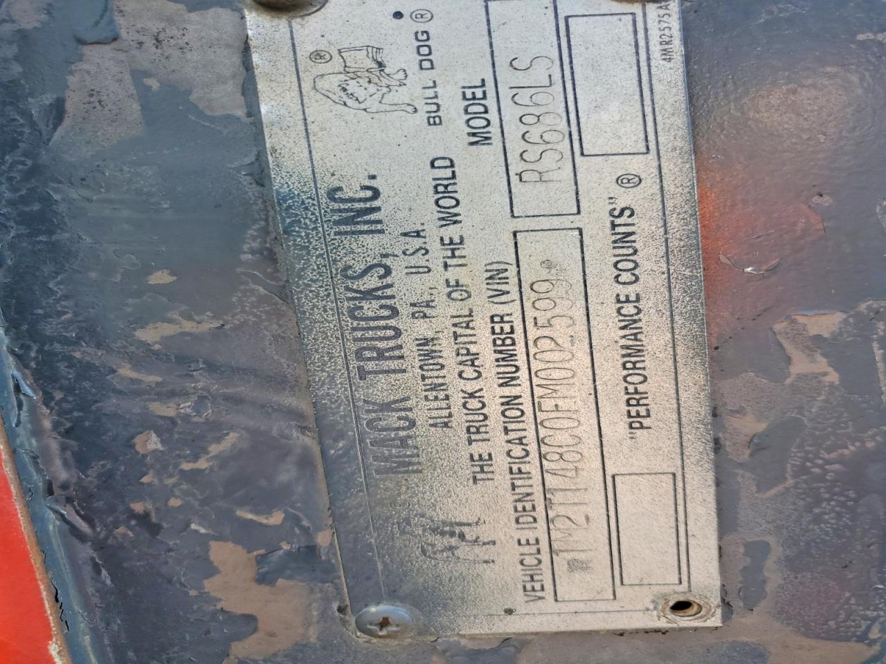 1985 MACK 600 VIN 1M2T148C0FM002599 photo 10