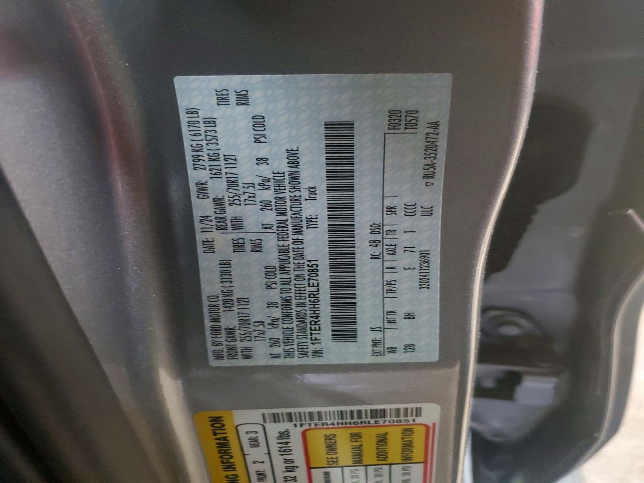 2024 Ford Ranger VIN 1FTER4HH6RLE70851 photo 12