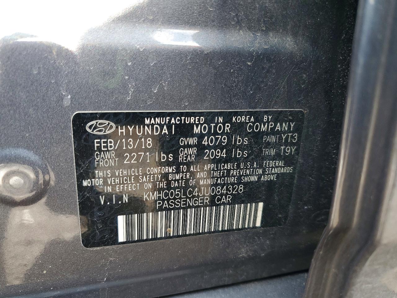 2018 Hyundai Ioniq VIN KMHC05LC4JU084328 photo 12