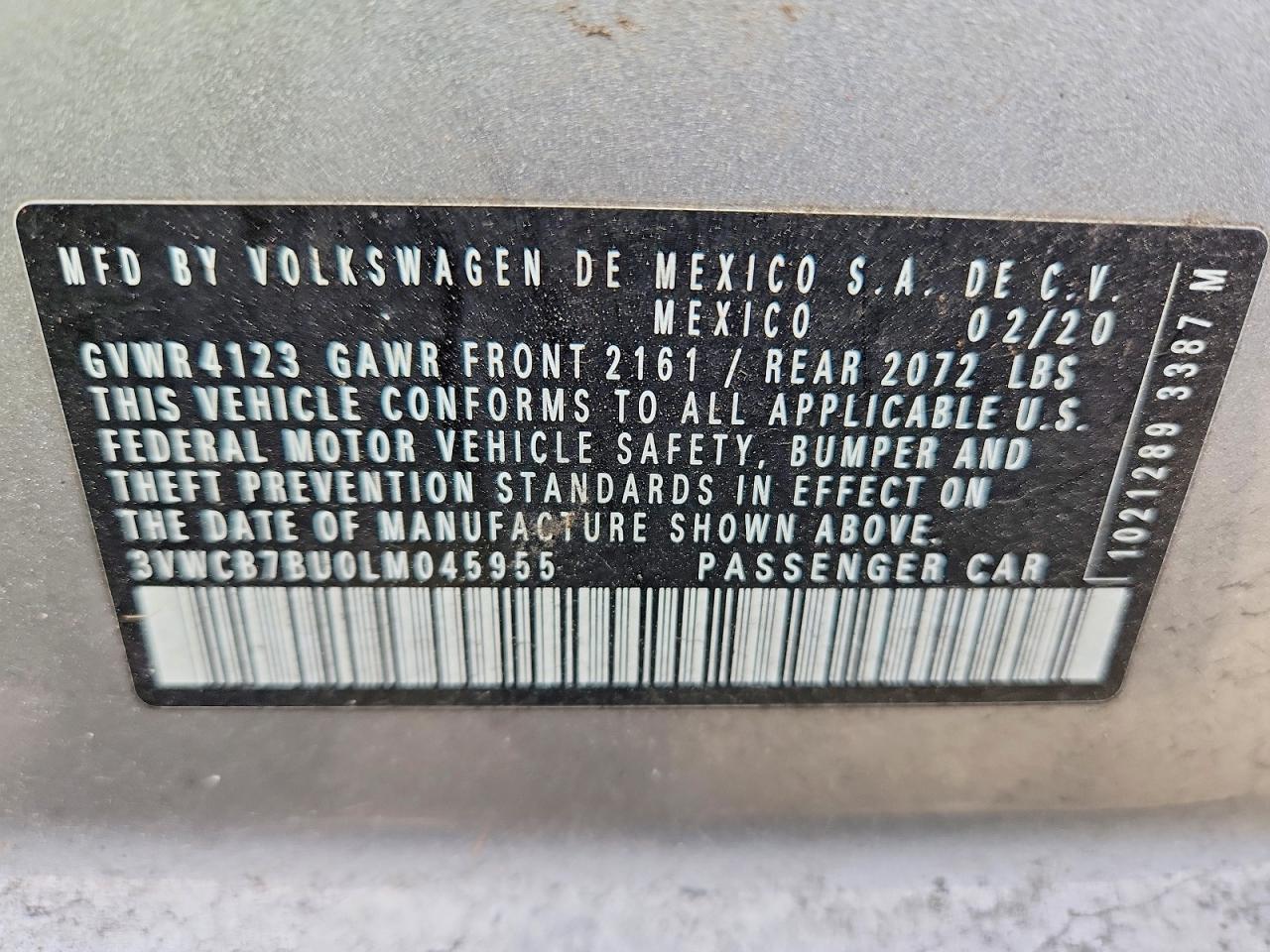 2020 Volkswagen Jetta VIN 3VWCB7BU0LM045955 photo 12