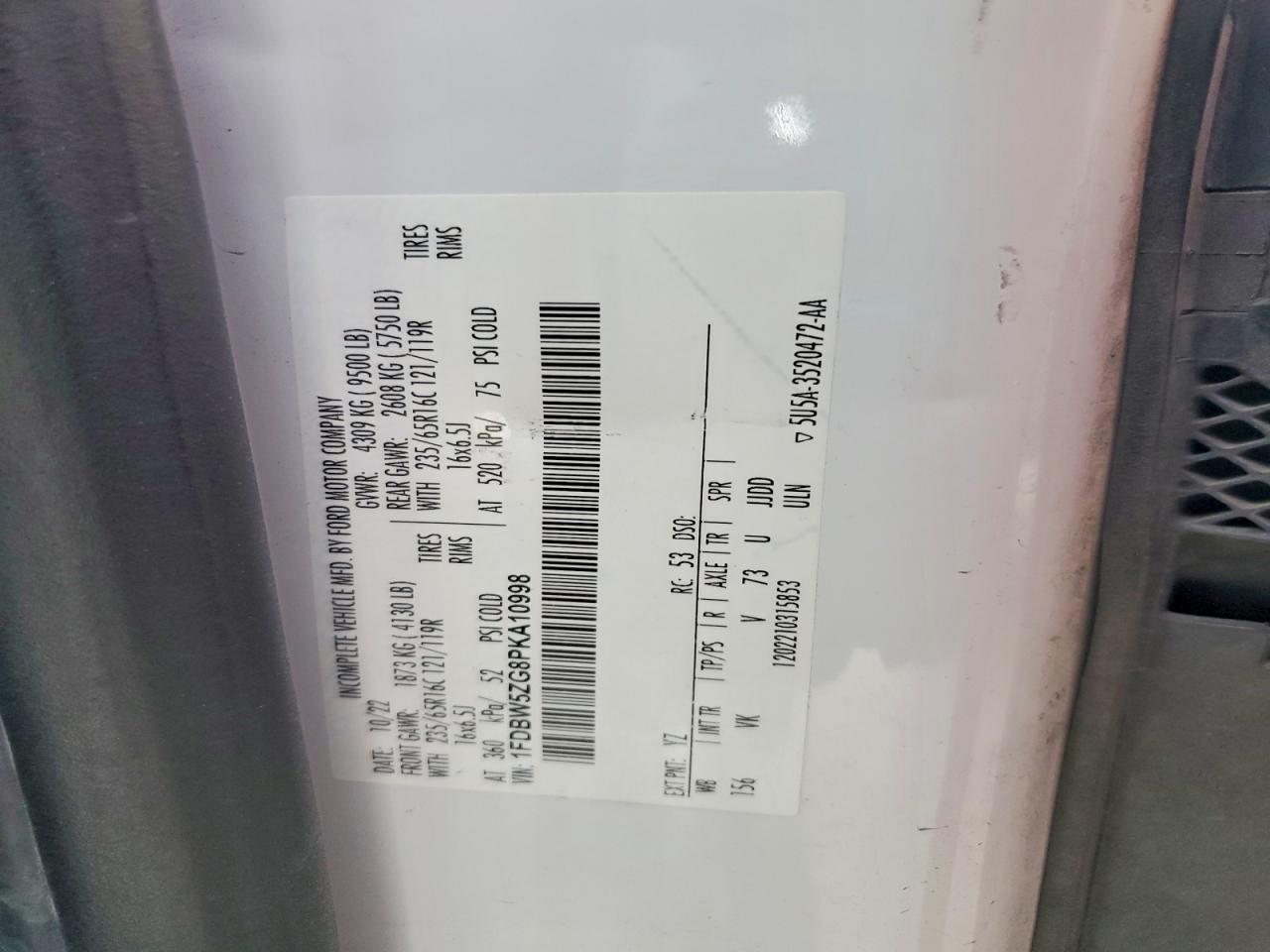 2023 Ford Transit VIN 1FDBW5ZG8PKA10998 photo 12