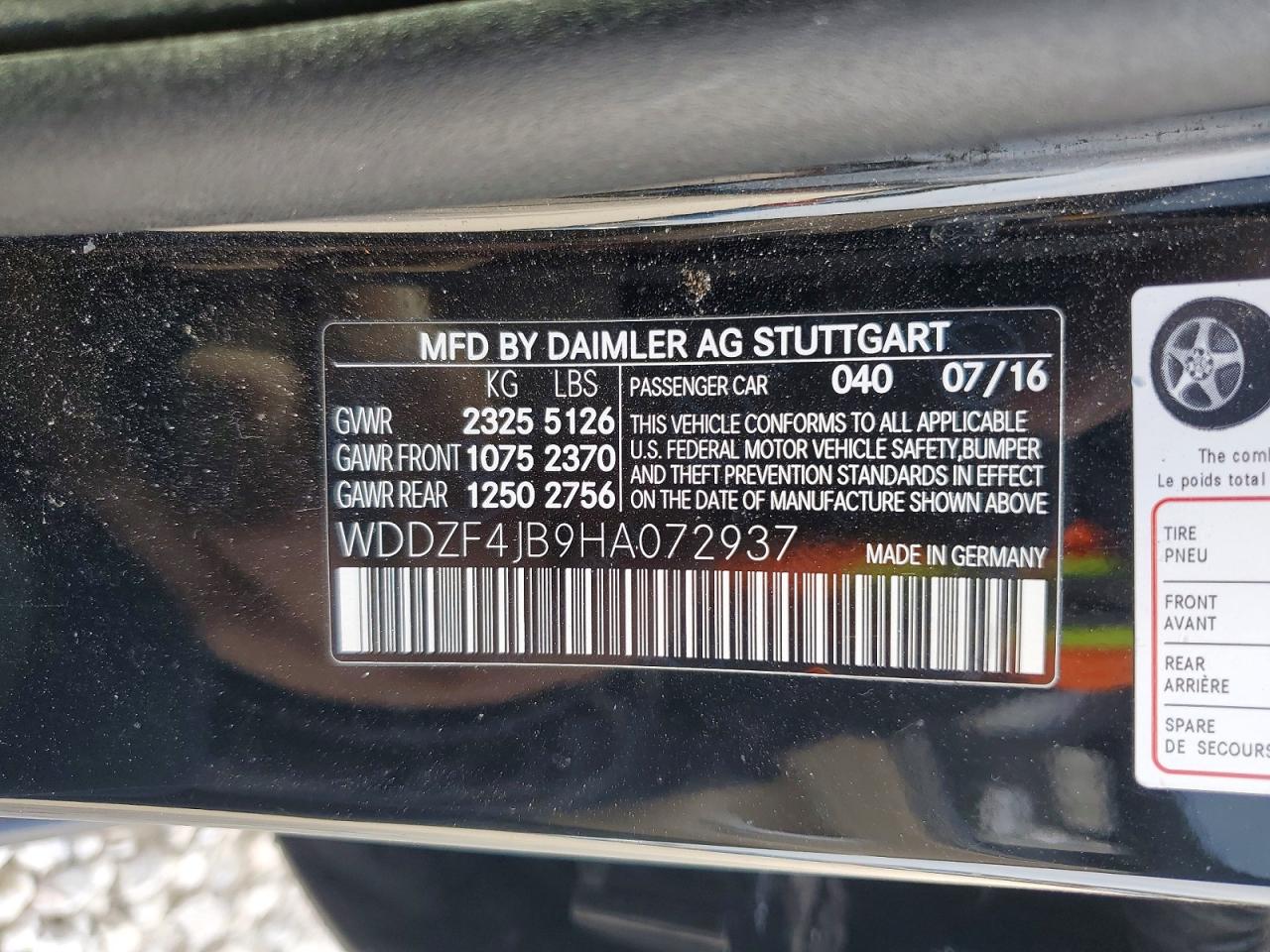 2017 Mercedes-Benz E-class VIN WDDZF4JB9HA072937 photo 12
