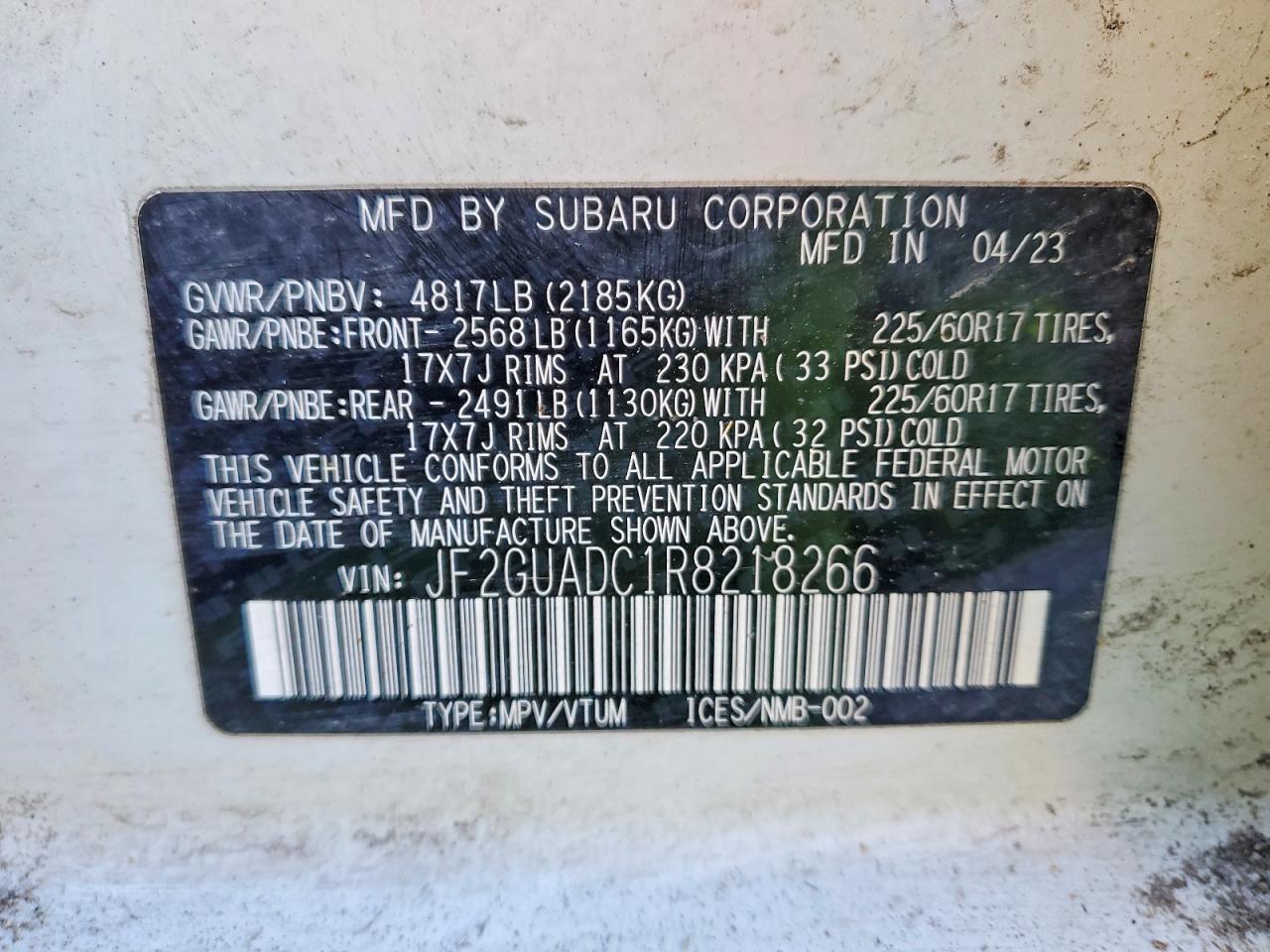 2024 Subaru Crosstrek VIN JF2GUADC1R8218266 photo 12