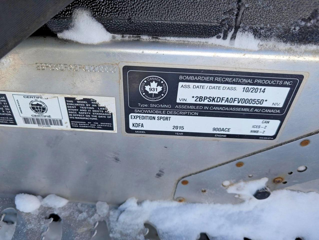 2015 SKID Expedition VIN 2BPSKDFA0FV000550 photo 10