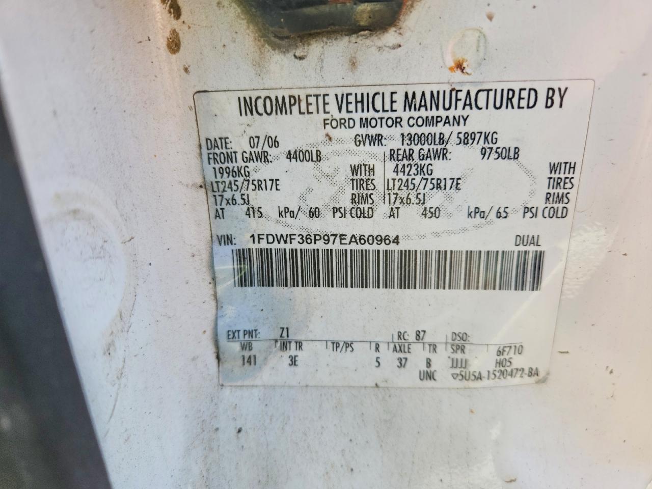 2007 Ford F350 VIN 1FDWF36P97EA60964 photo 12