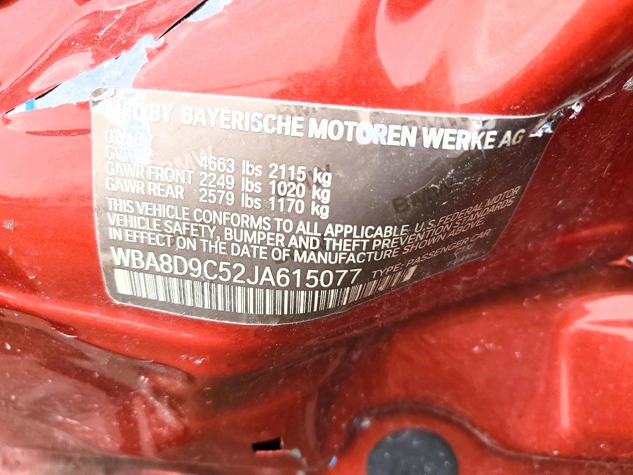 2018 BMW 3 series VIN WBA8D9C52JA615077 photo 12