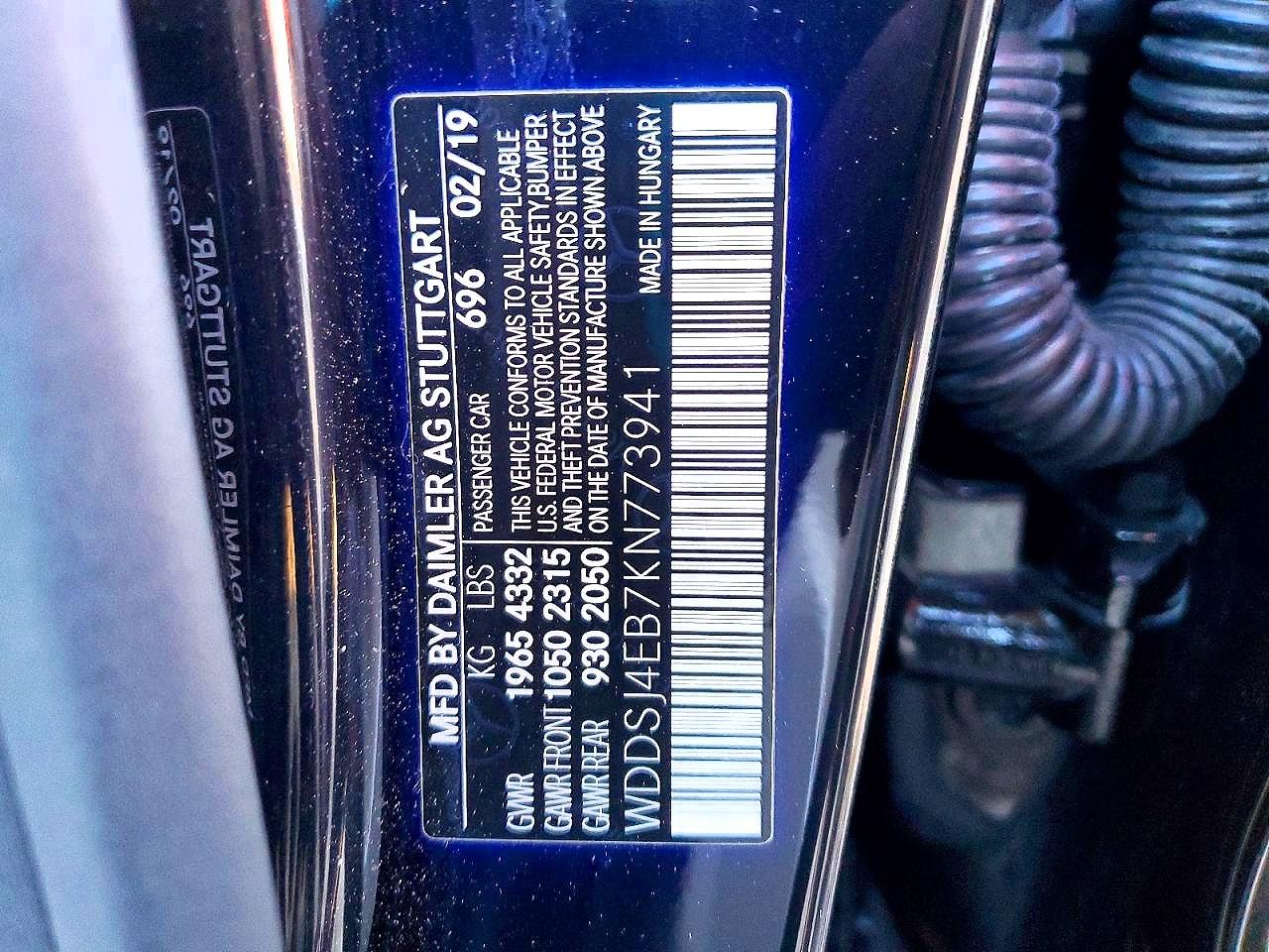 2019 Mercedes-Benz Cla-class VIN WDDSJ4EB7KN773941 photo 12