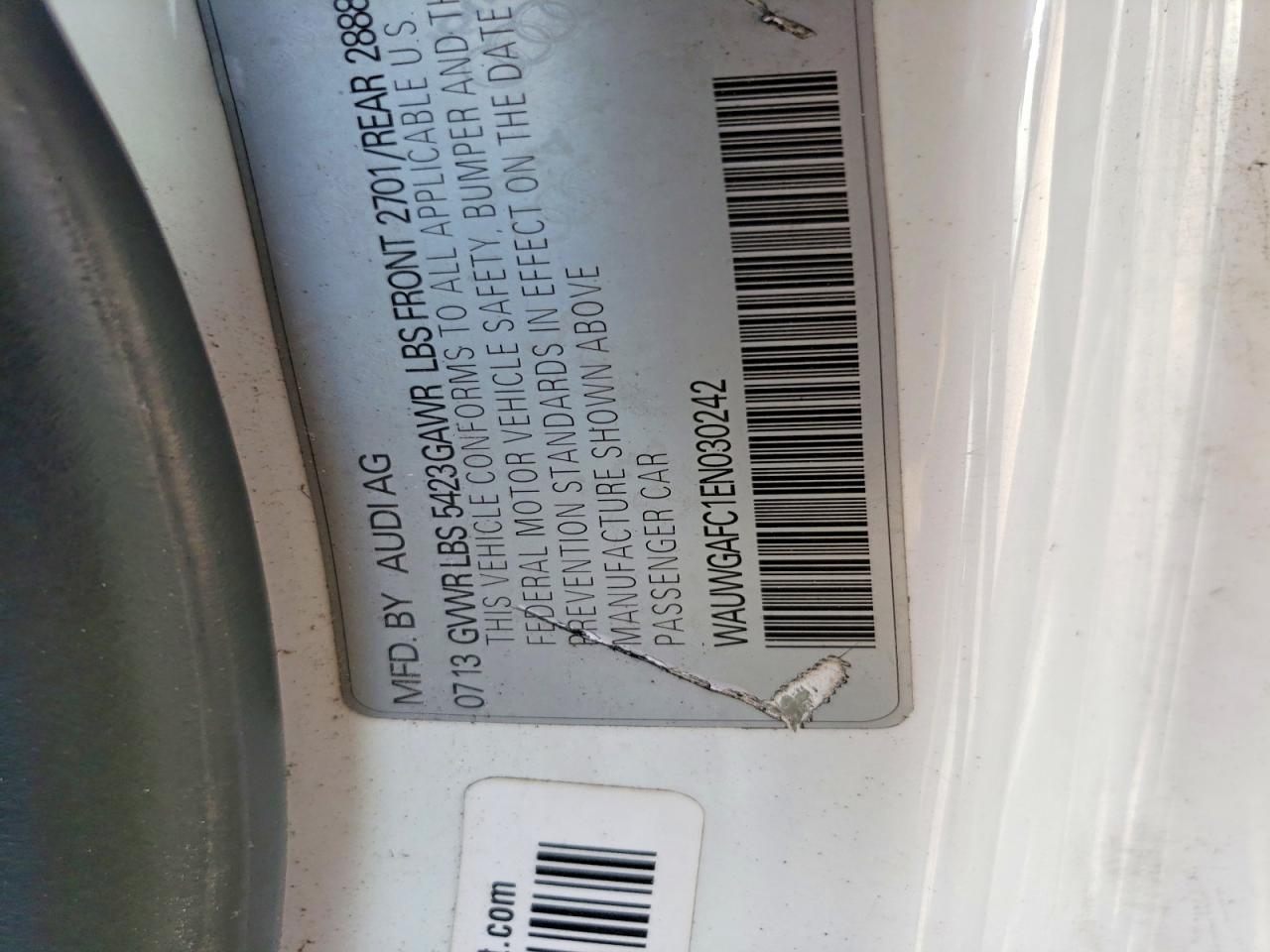 2014 Audi A7 VIN WAUWGAFC1EN030242 photo 12