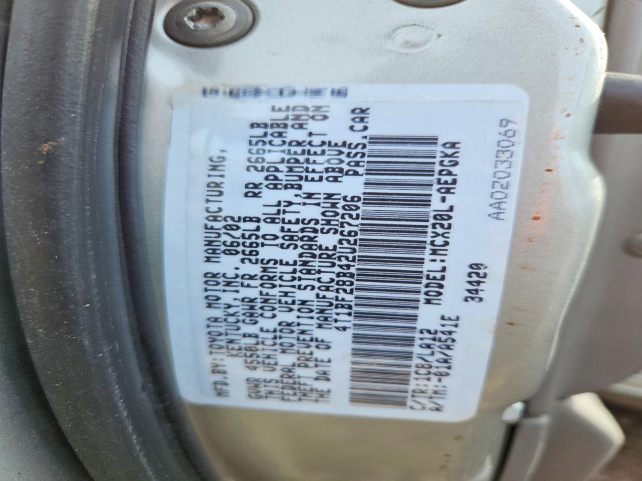 2002 Toyota Avalon VIN 4T1BF28B42U267206 photo 12