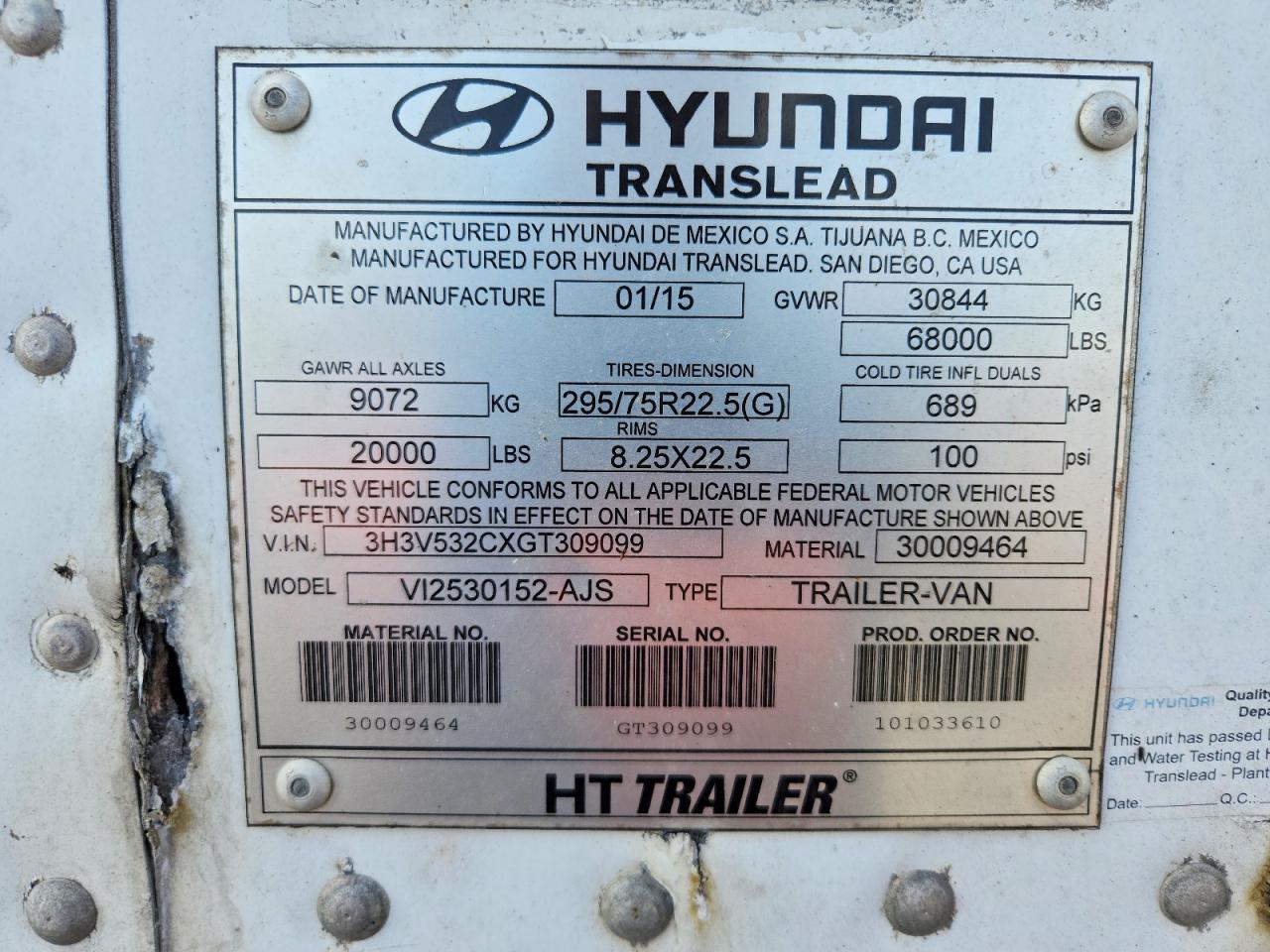 2016 UTILITY Trailer VIN 3H3V532CXGT309099 photo 10