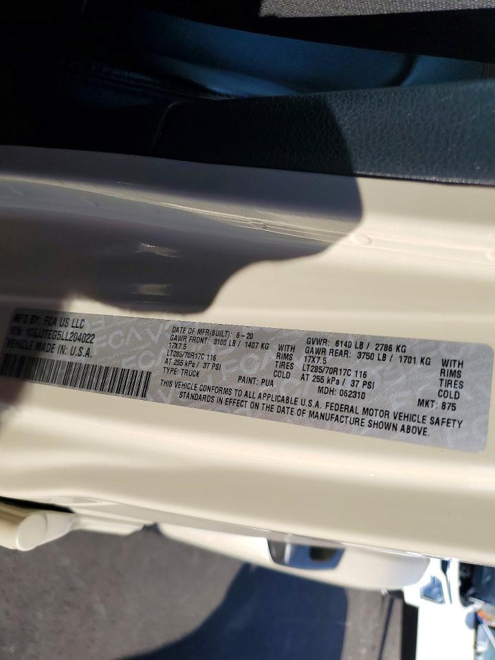 2020 Jeep Gladiator VIN 1C6JJTEG5LL204022 photo 12