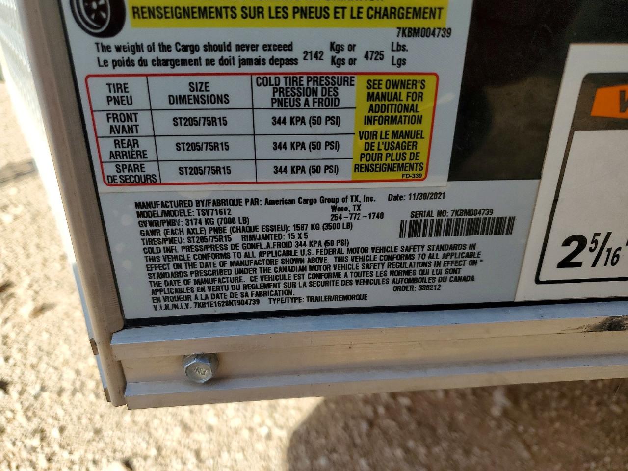 2022 HAULMARK Haulmark t VIN 7KB1E1628NT904739 photo 10