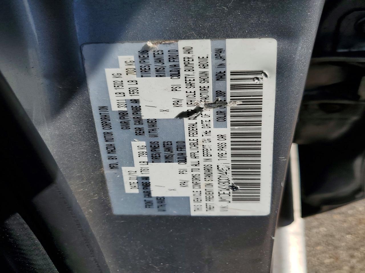 2012 Mazda 2 VIN JM1DE1KY8C0144671 photo 12