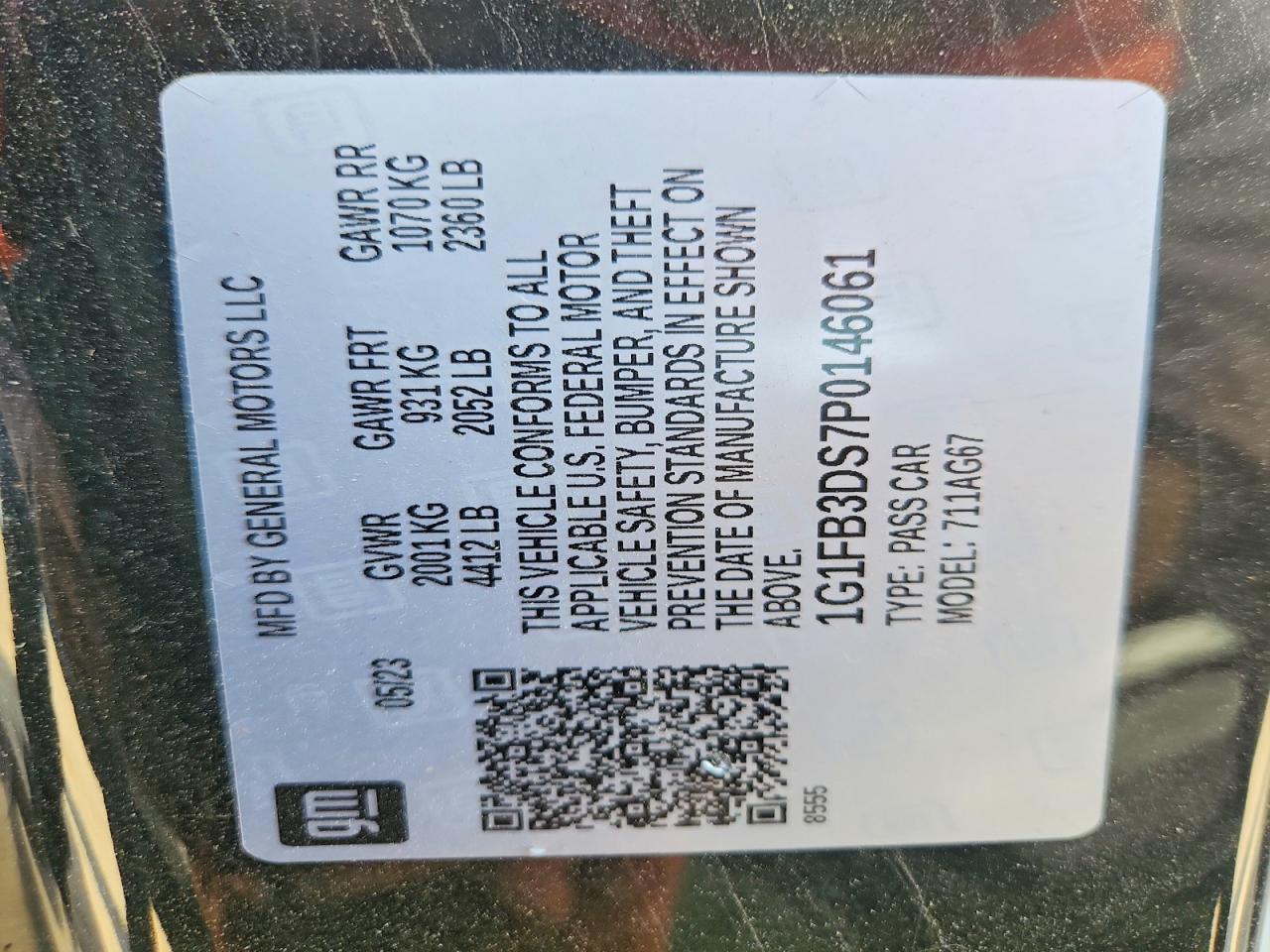 2023 Chevrolet Camaro VIN 1G1FB3DS7P0146061 photo 12